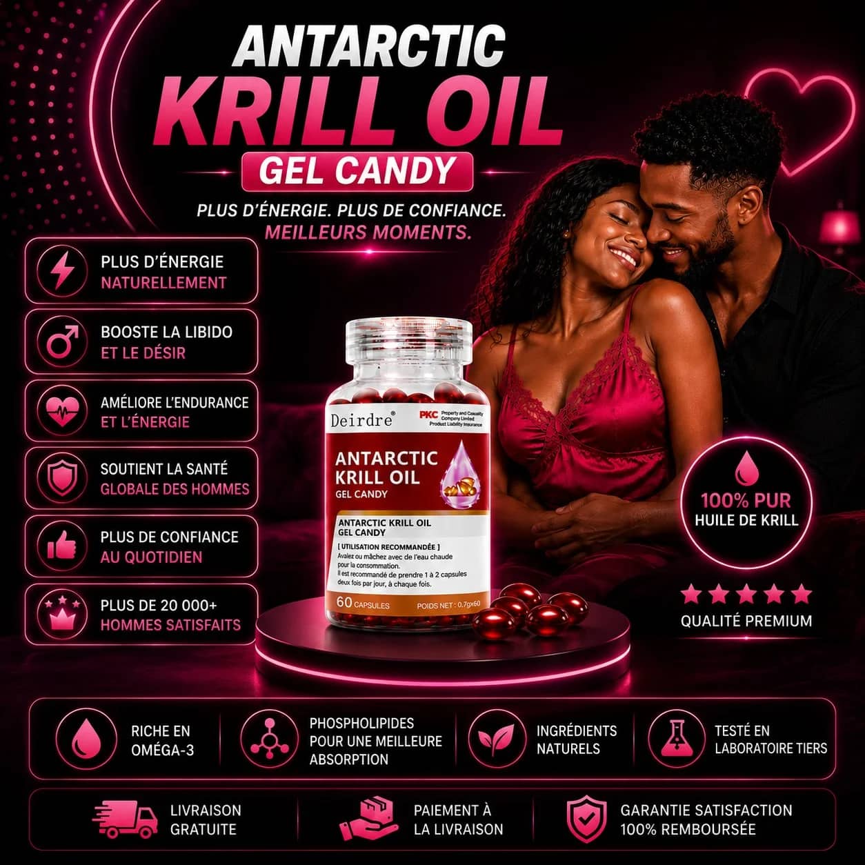 Antarctic Krill huile – Vitalité & Énergie Masculine
