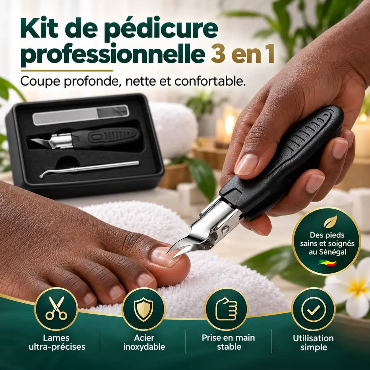 Ensemble de tondeuse à pédicure professionnelle 3 en 1