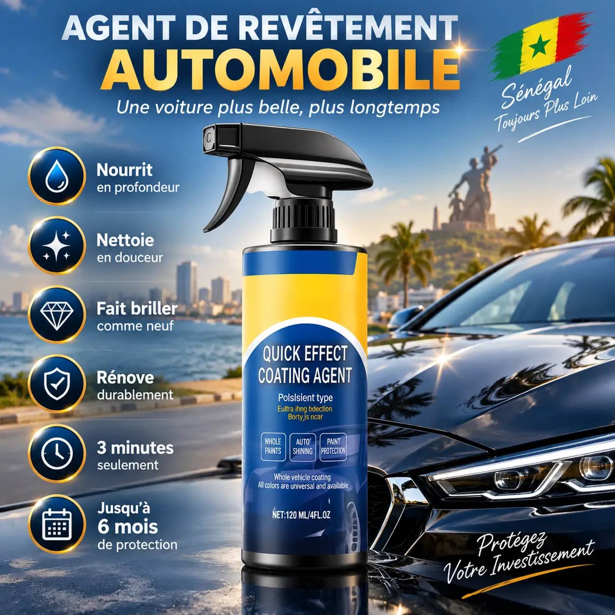 Spray de revêtement rapide pour voiture avancé