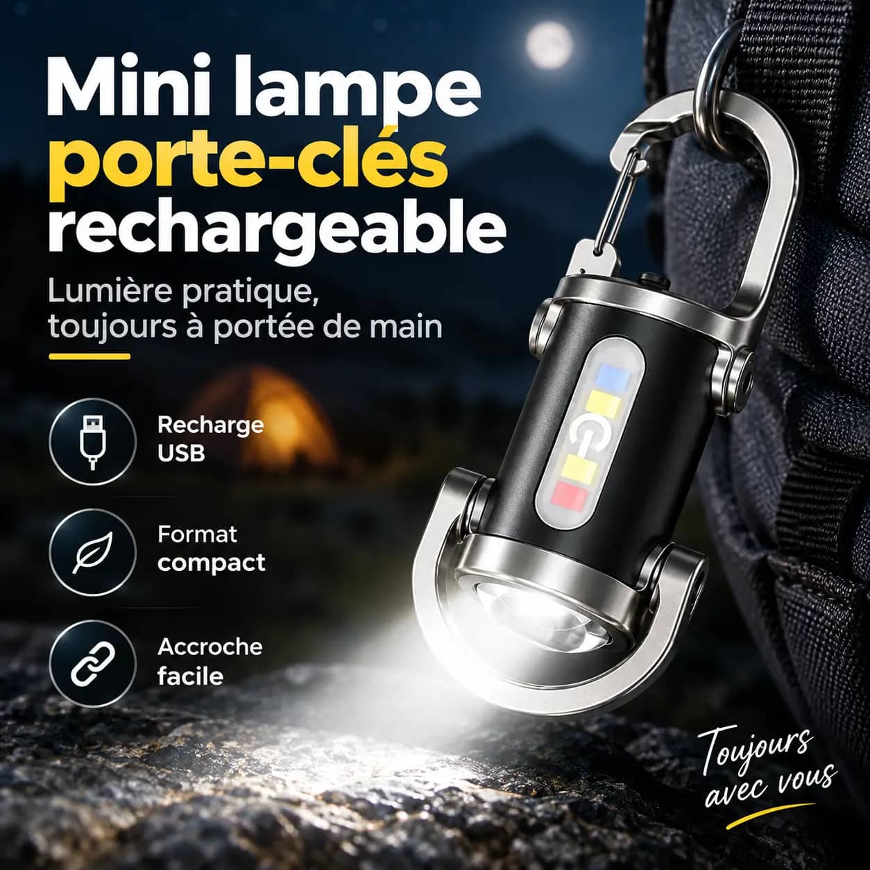KeyLight Power™ Porte-clés lampe de poche
