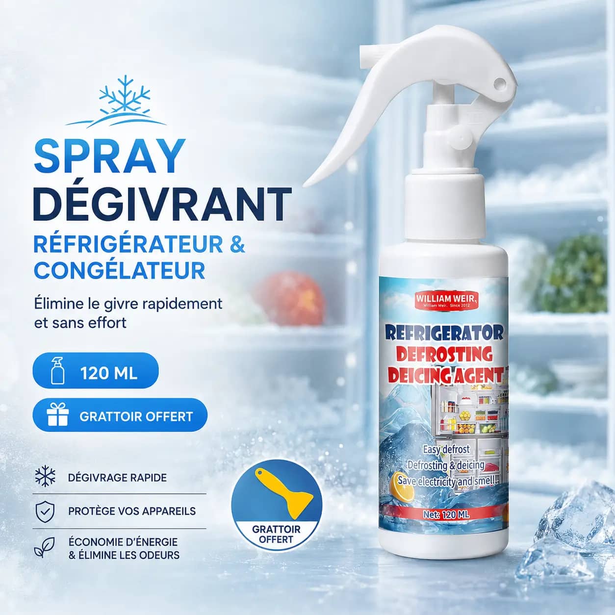Spray Dégivrant pour Réfrigérateur & Congélateur