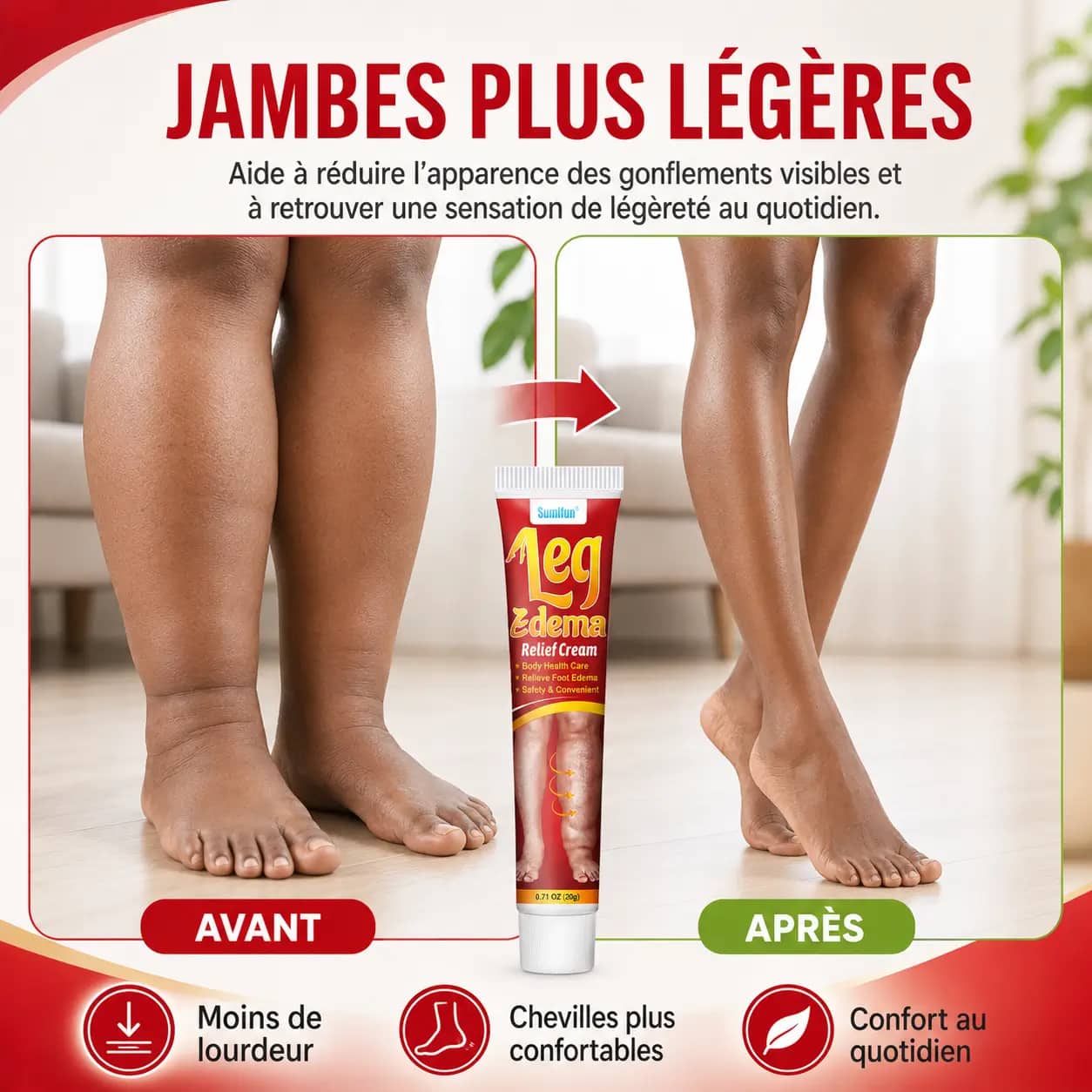Fini gonflements des jambes et chevilles en 24H