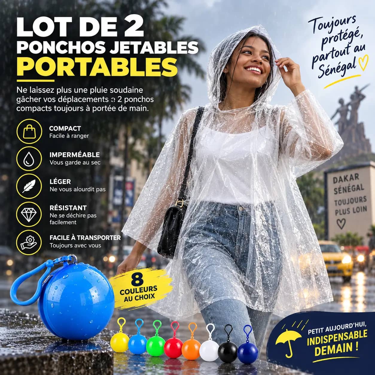 Lot de 2 Imperméables Ultra-Compacts – Protection Étanche à Emporter Partout