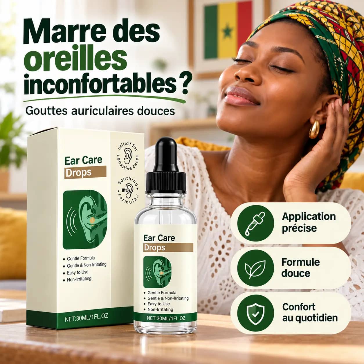 Gouttes auriculaires pour soulager les acouphènes